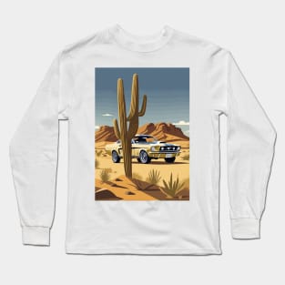 Muscle Car Shelby Desert Scene Long Sleeve T-Shirt